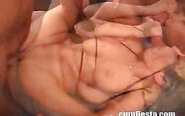 Curvaceous blond lady Sandi likes to bow over and get fucked in a doggy style position