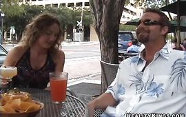Cheerful brown-haired mom Andrea gets roughly plowed by a hung biker