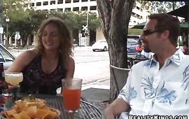 Cheerful brown-haired mom Andrea gets roughly plowed by a hung biker