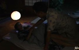 Startling aged playgirl Reiko Yamaguchi hastily rides fucker's stiff prick