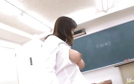 Foxy maiden Sayuki Kanno with massive tits got and fucked until she started screaming from enjoyment
