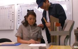 Aroused big breasted mature babe Risa Kasumi gets her narrow pie split up and banged roughly