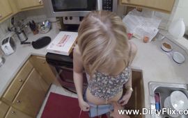 Appealing mature girlfriend Rebeka with round tits a rides a stiff knob