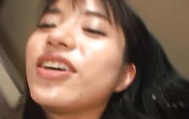 Aroused breasty minx Momo Junna got fucked from the back and got down on her knees to eat cum