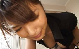 Luxurious big titted Azumi Harusaki likes to get fingerfucked until she begins moaning