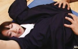 Check out this inviting playgirl Chika Sena who jumps on his thick love rocket with joy